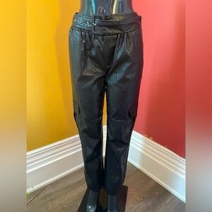 Women's Belted Pleather Pants (6)
